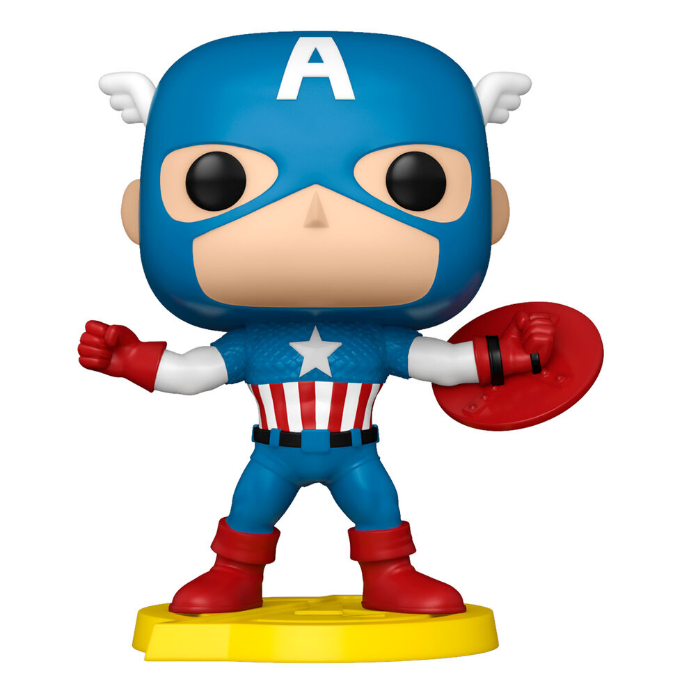 Figura exclusiva do Capitão América da Marvel Avengers inspirada na capa da revista POP!