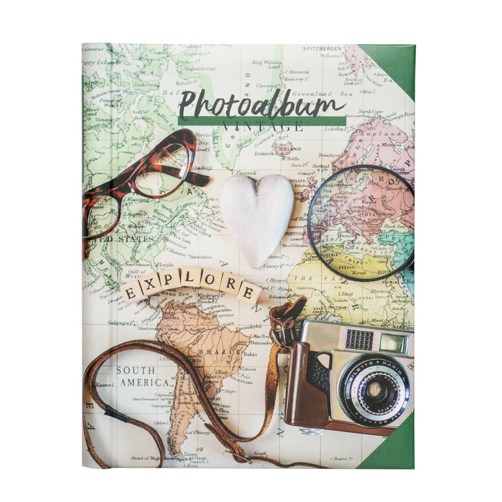 vintage travel self adhesive photo album