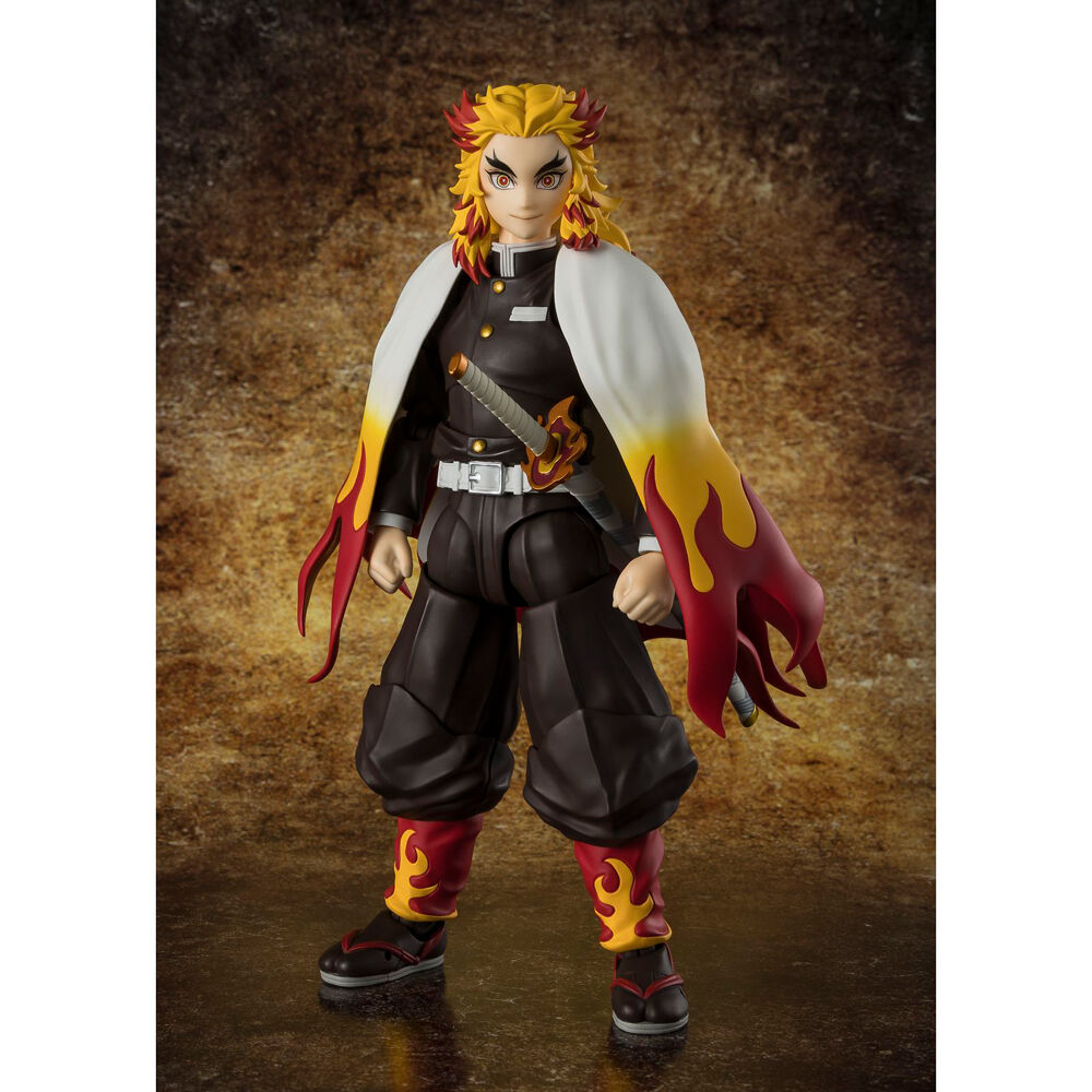 figure sh figuarts kyojuro rengoku demon slayer kimetsu no yaiba 15cm