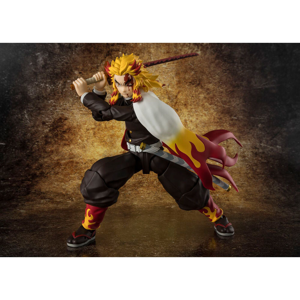 Figura S H Figuarts Kyojuro Rengoku Demon Slayer Kimetsu no Yaiba 15 cm