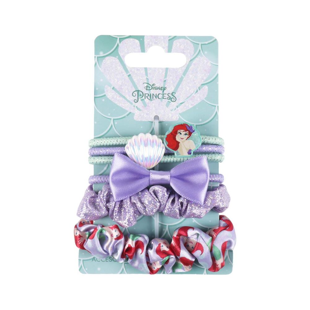 blister pack of 6 hair ties  the little mermaid disney