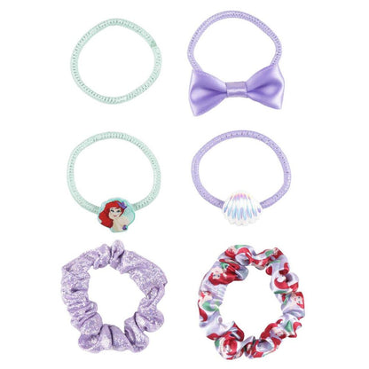 Blister pack of 6 hair ties, The Little Mermaid Disney