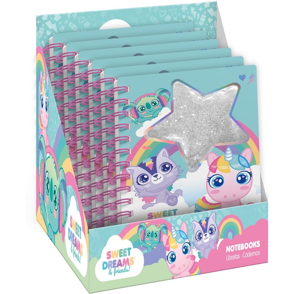 sweet dreams glitter notebook