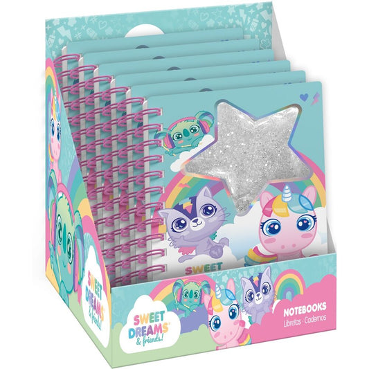 sweet dreams glitter notebook