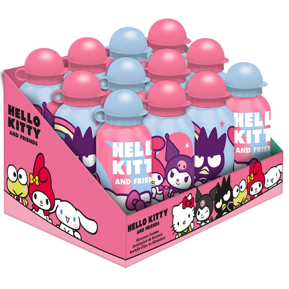 hello kitty and friends 500ml assorted aluminum water bottle