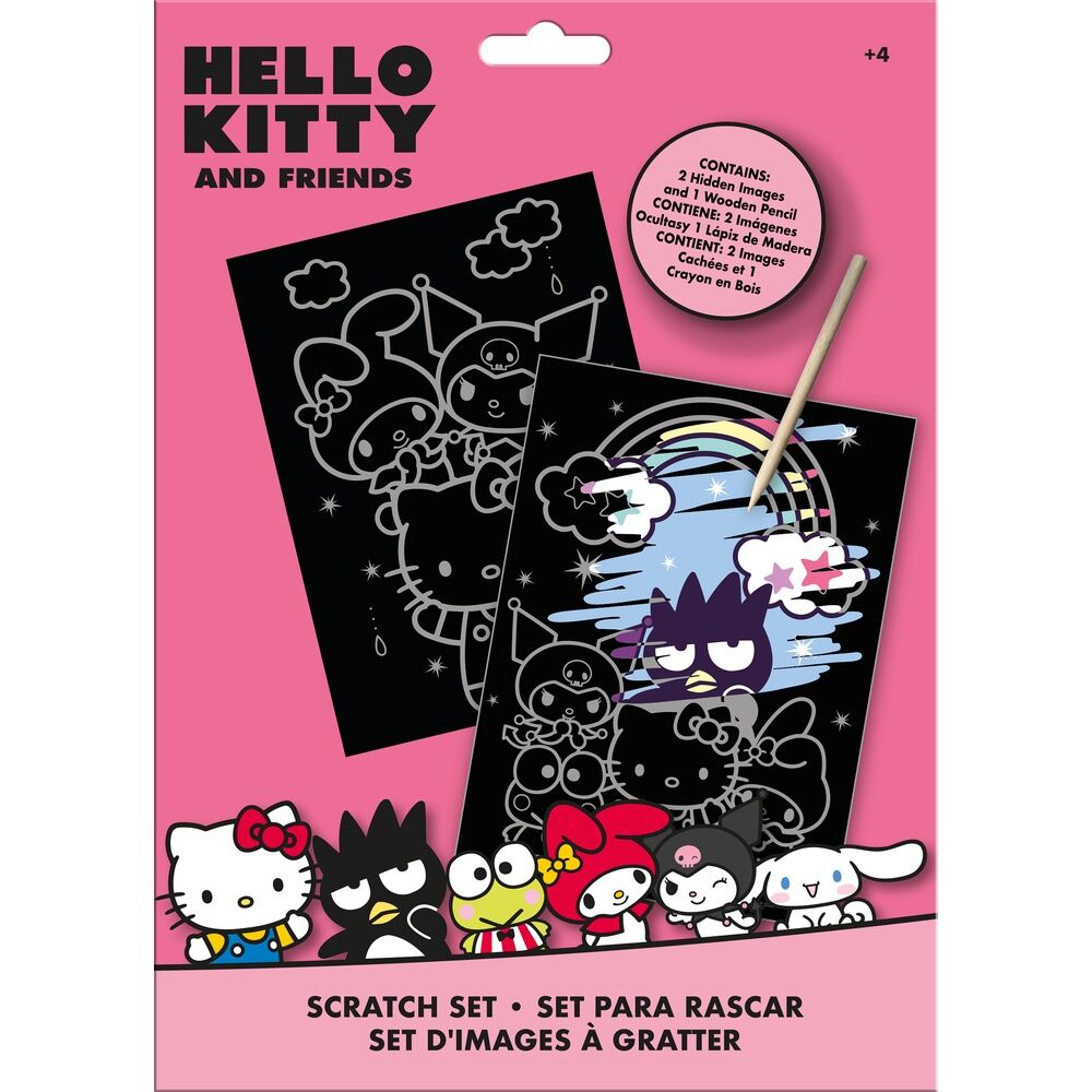 scratch art hello kitty and friends stationery set