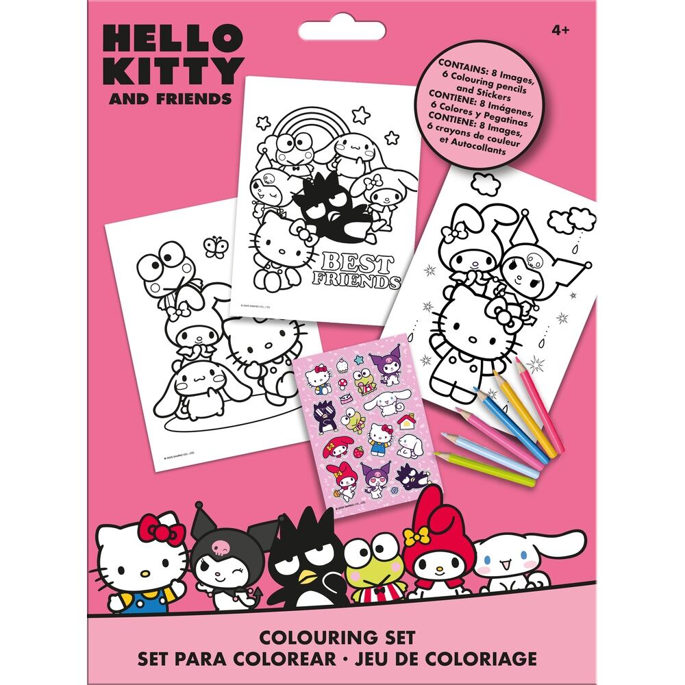 hello kitty and friends sticker coloring set