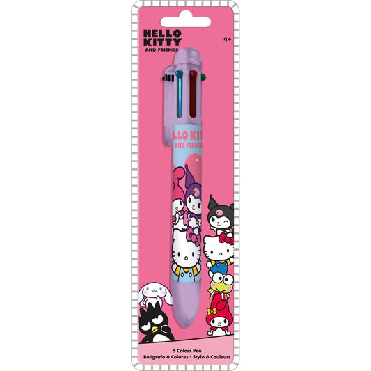 ballpoint pen 6 colors hello kitty and friends