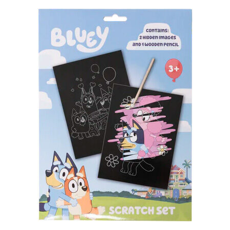 scratch art bluey stationery set