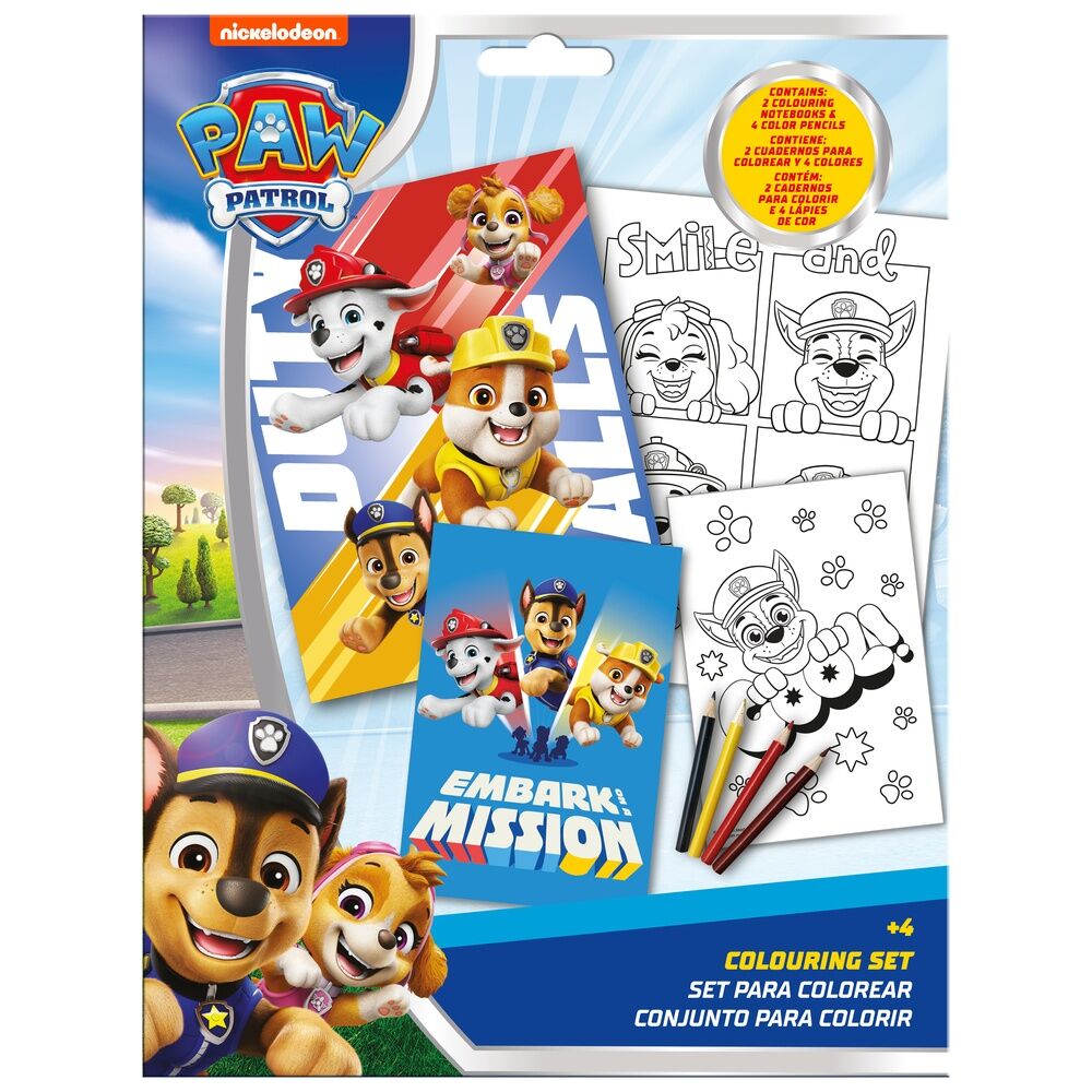 paw patrol coloring set