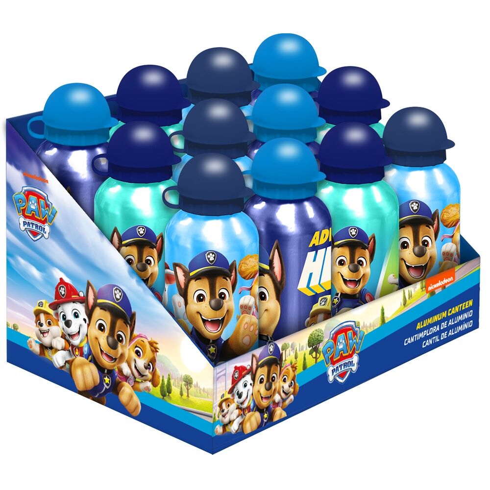paw patrol aluminum water bottle 500ml assorted