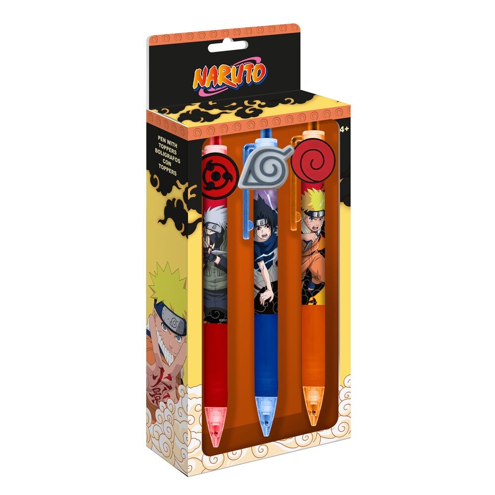 blister of 3 naruto shippuden pens