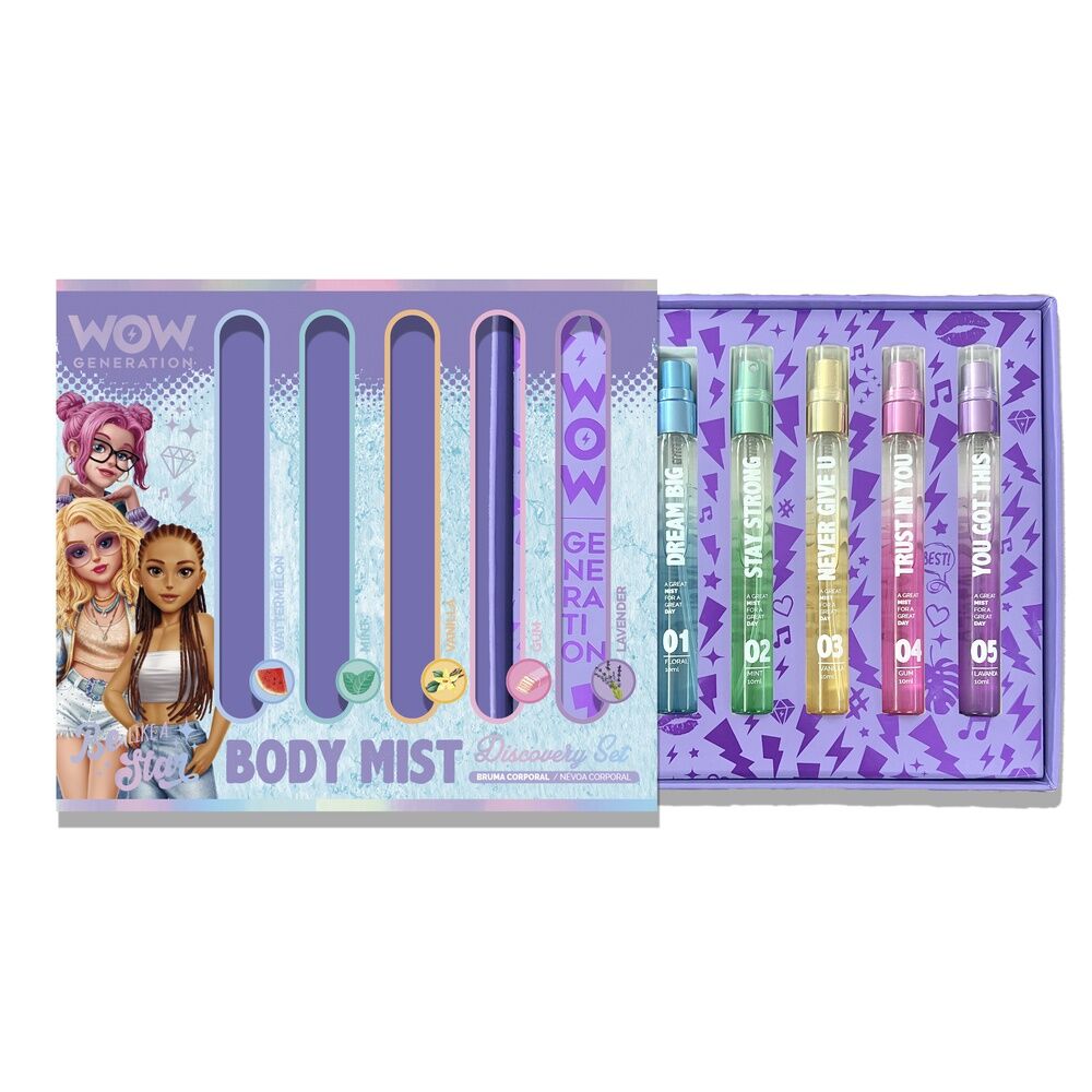 set 5 wow generation perfumed body mist