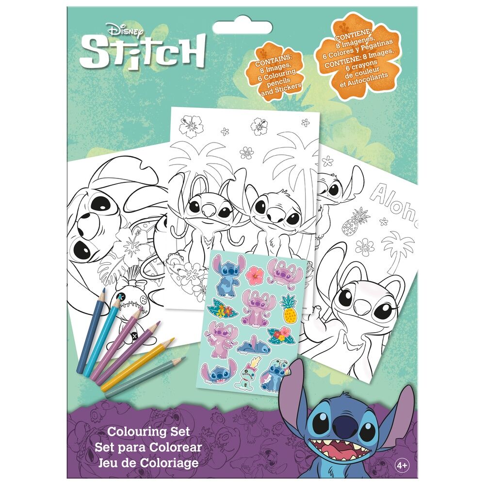 stitch disney coloring sticker set