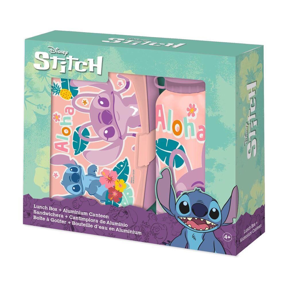 aluminum water bottle  disney stitch sandwich box 500ml