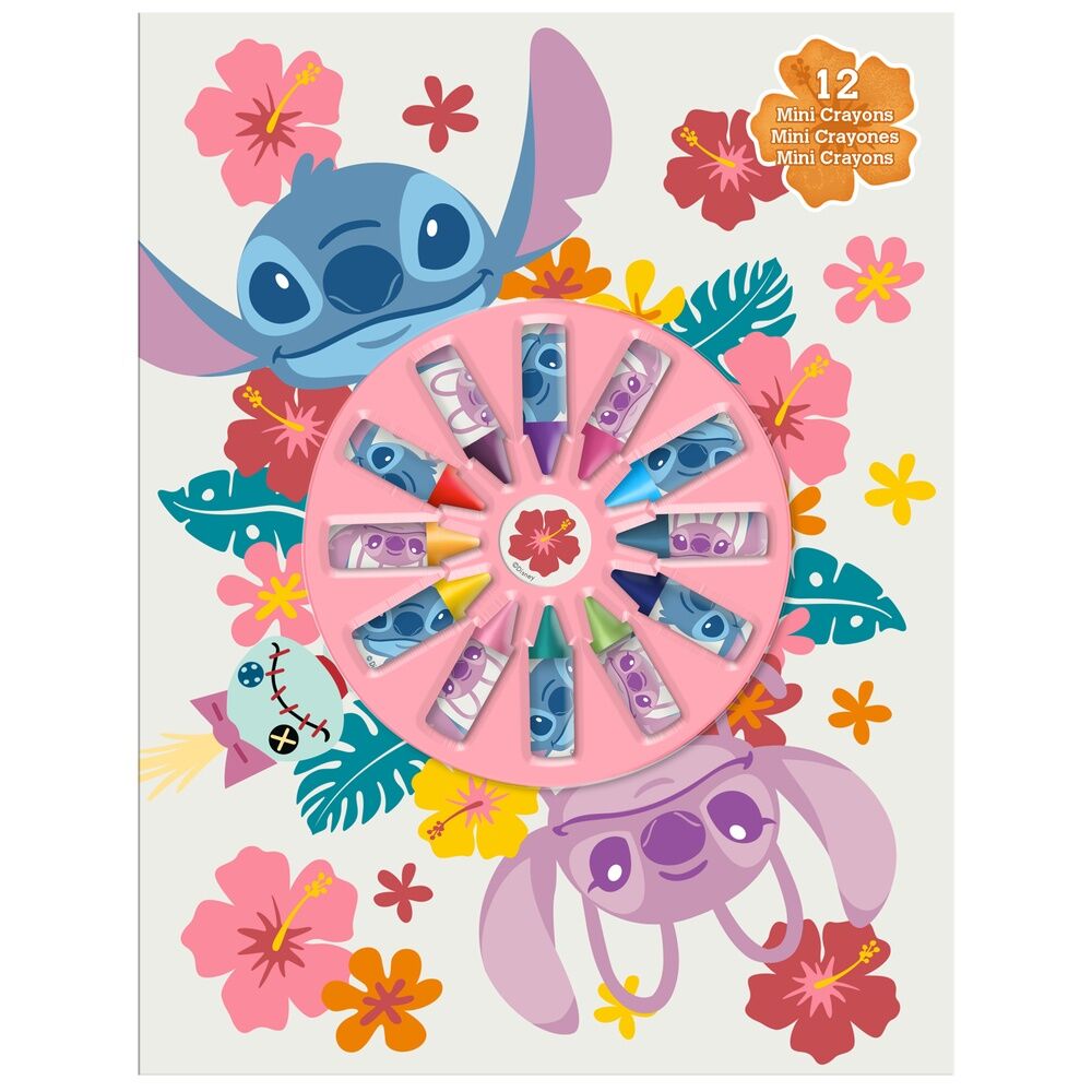 Notebook with 12 mini Stitch Disney crayons