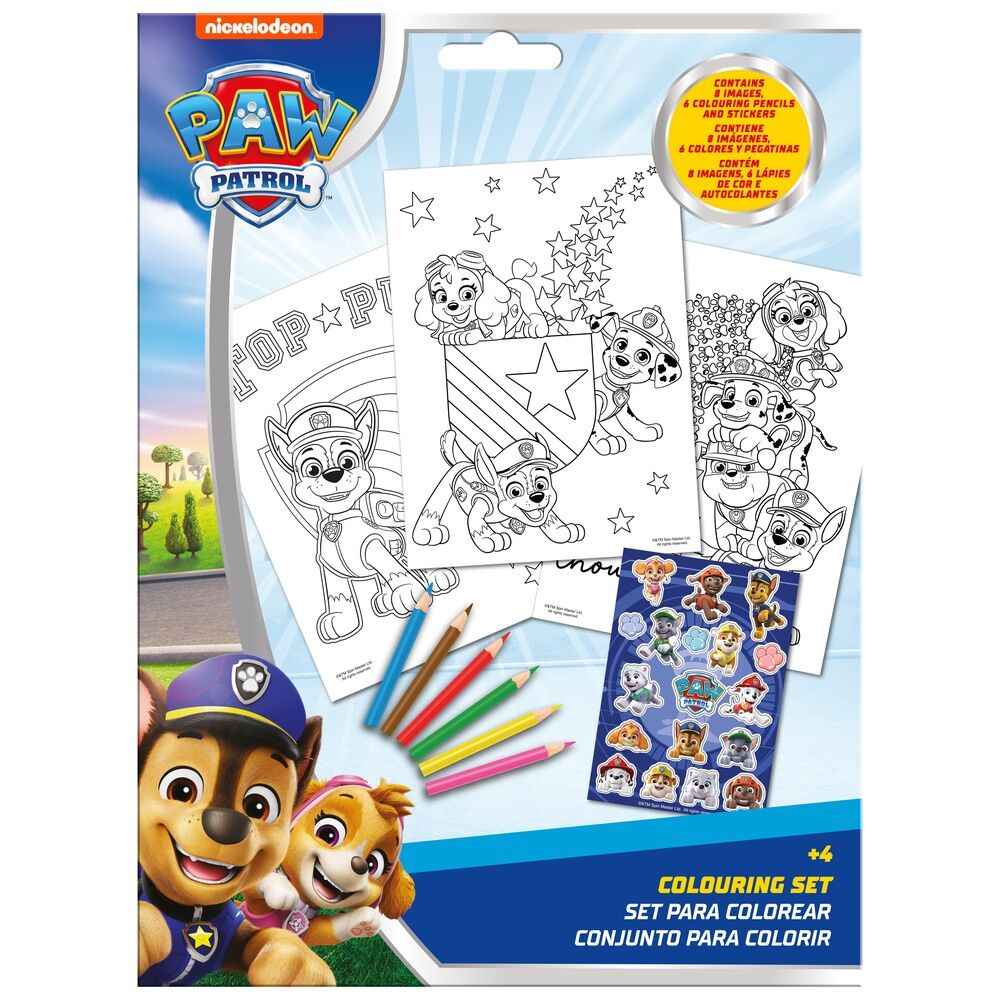 paw patrol coloring stickers set