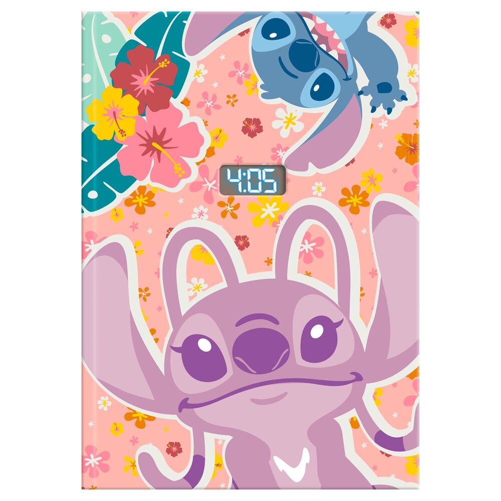 stitch disney led clock notebook