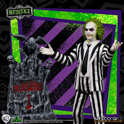 Statuetta di Beetlejuice con abito a righe 9 5 cm