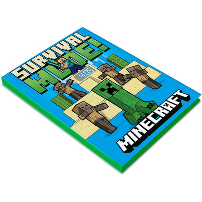 Notebook Minecraft com relógio LED