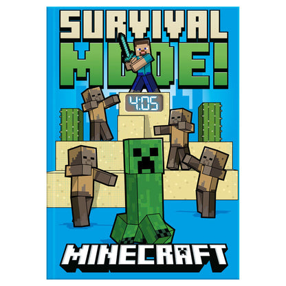 minecraft notebook with led clock