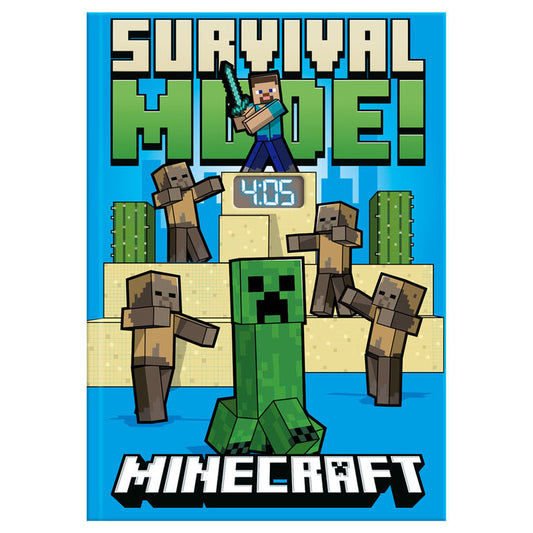 minecraft notebook with led clock