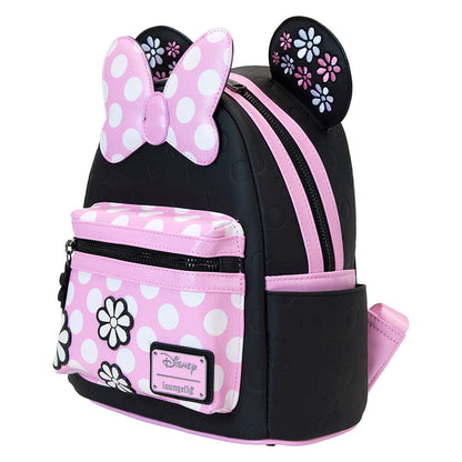 Mochila Loungefly Minnie Disney con estampado floral Rock the Dots