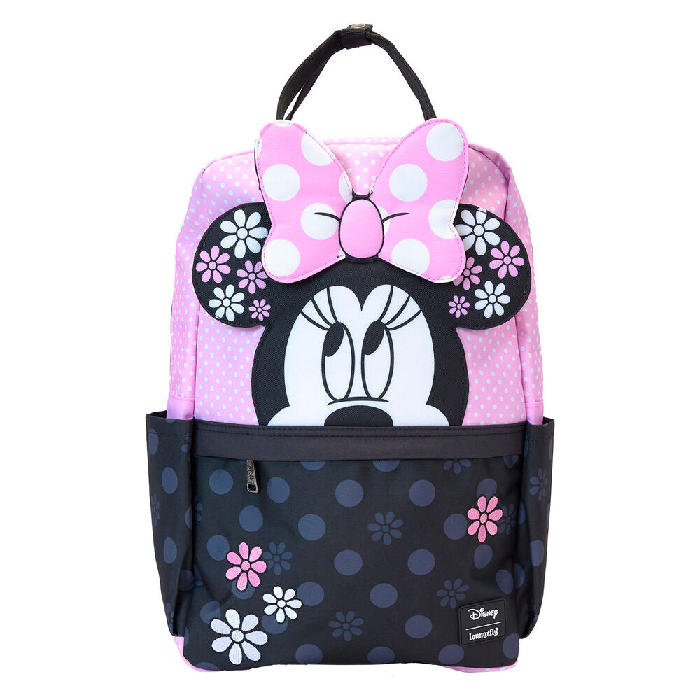 floral rock the dots minnie disney loungefly nylon backpack