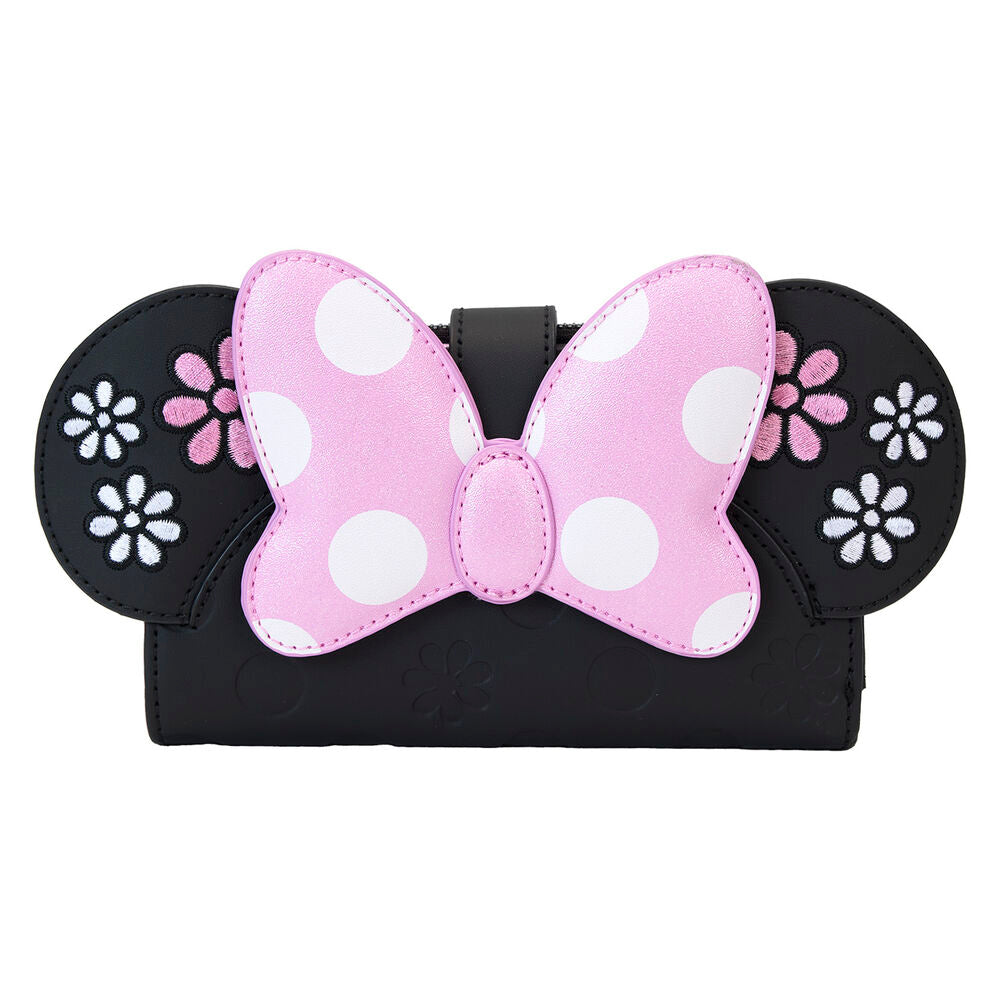 floral rock the dots minnie disney loungefly wallet