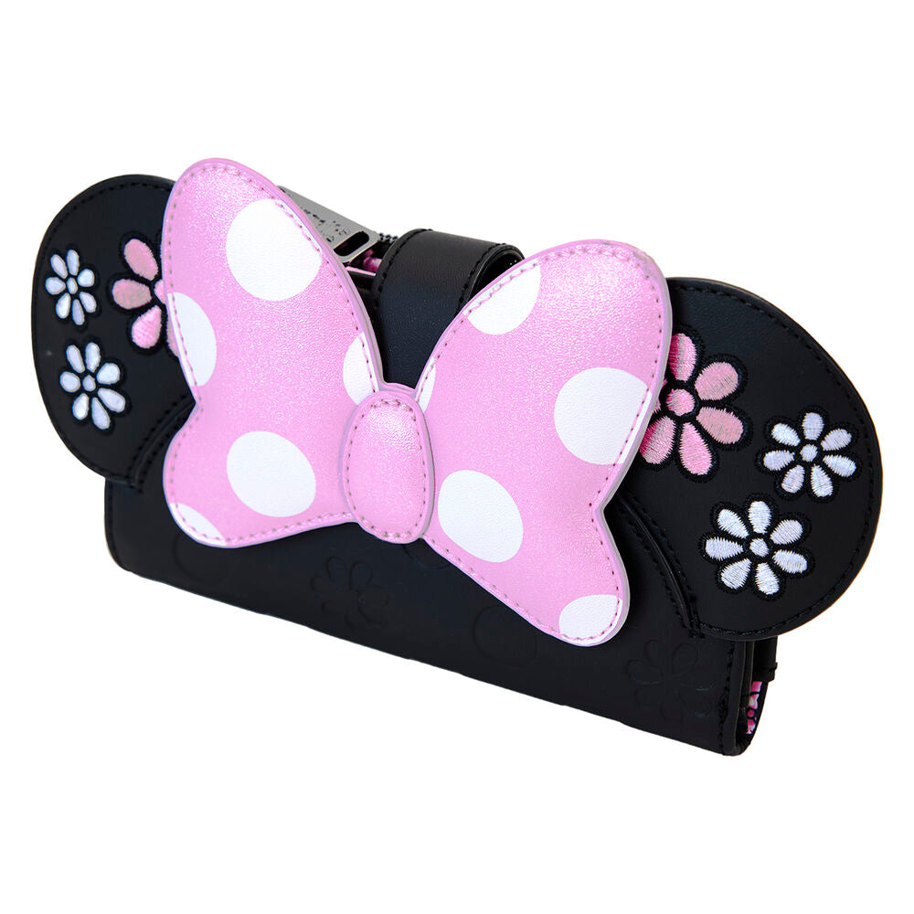 Carteira Loungefly Floral Rock the Dots Minnie Disney