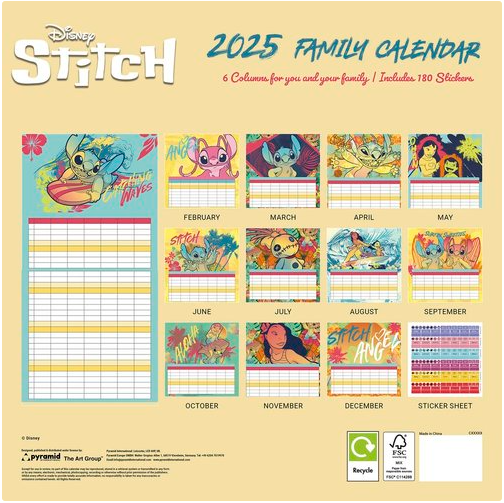 Stitch Disney Family Planner Calendar