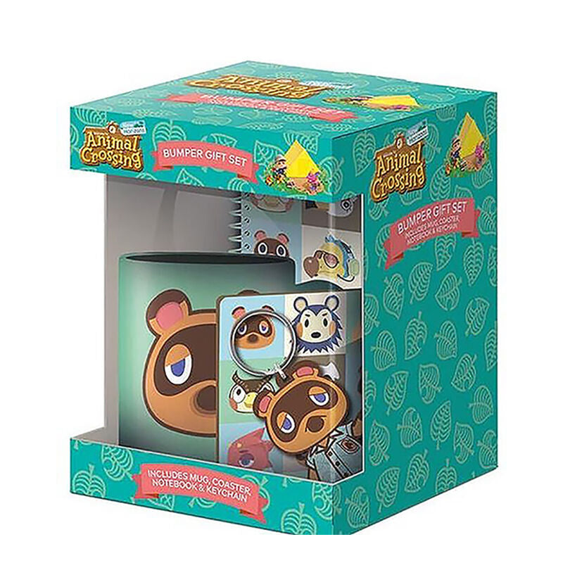 animal crossing mug  notebook  keychain and coaster set