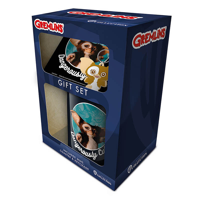 gremlins mug  coaster and keychain set