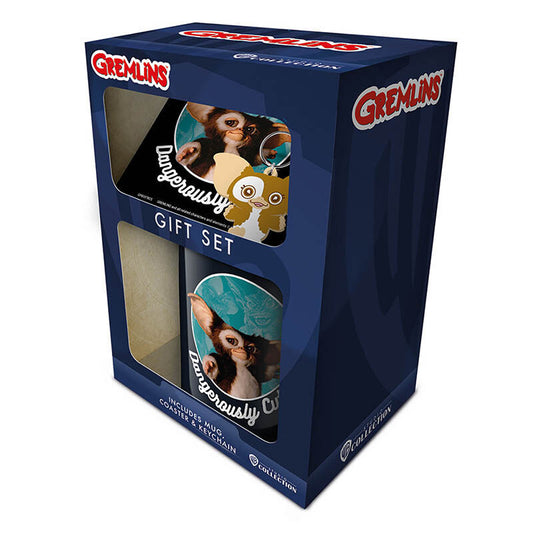 gremlins mug  coaster and keychain set