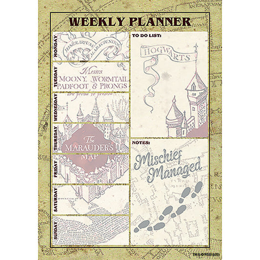 a5 weekly planner marauder's map harry potter