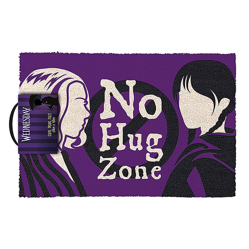 no hug zone doormat wednesday