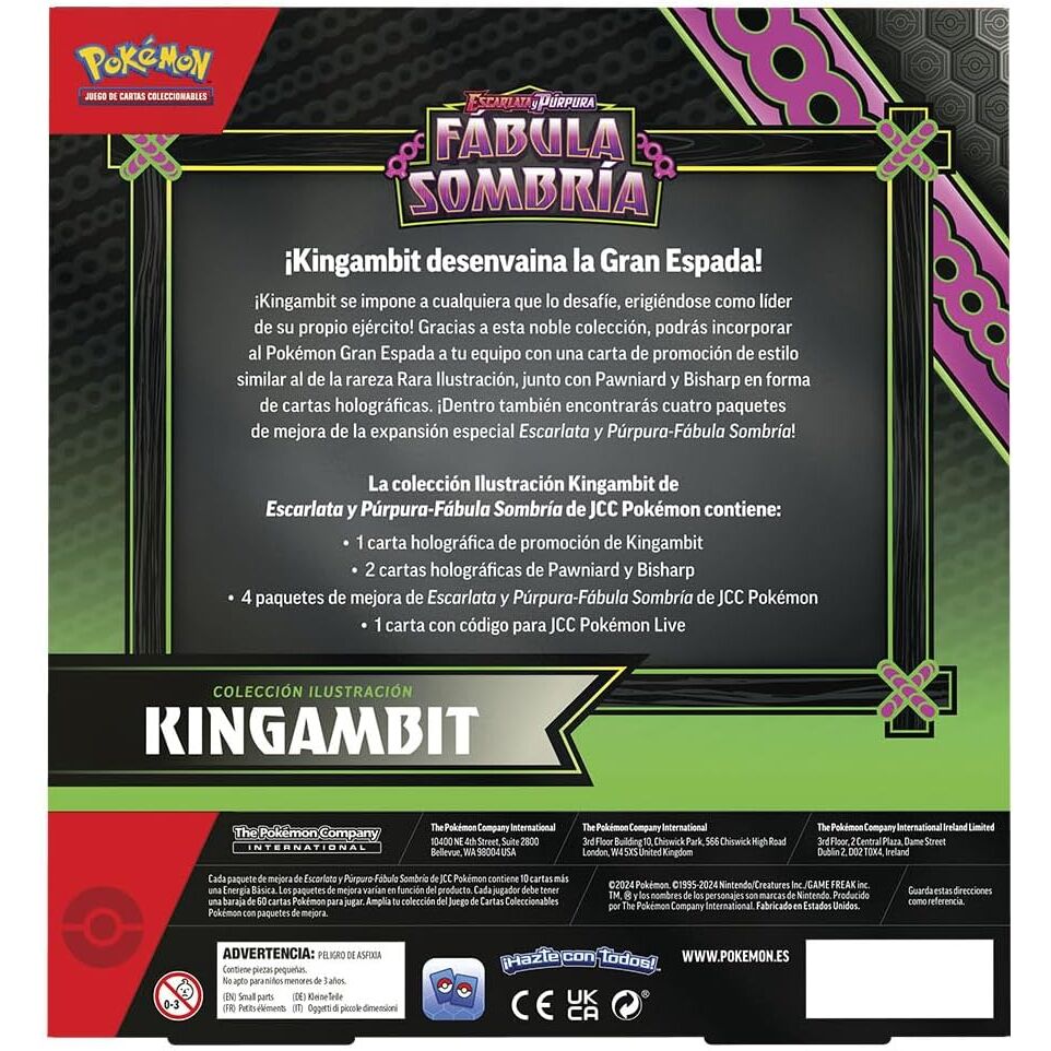 Blister cards Kingambit Fabula Sombria Pokemon Spanish