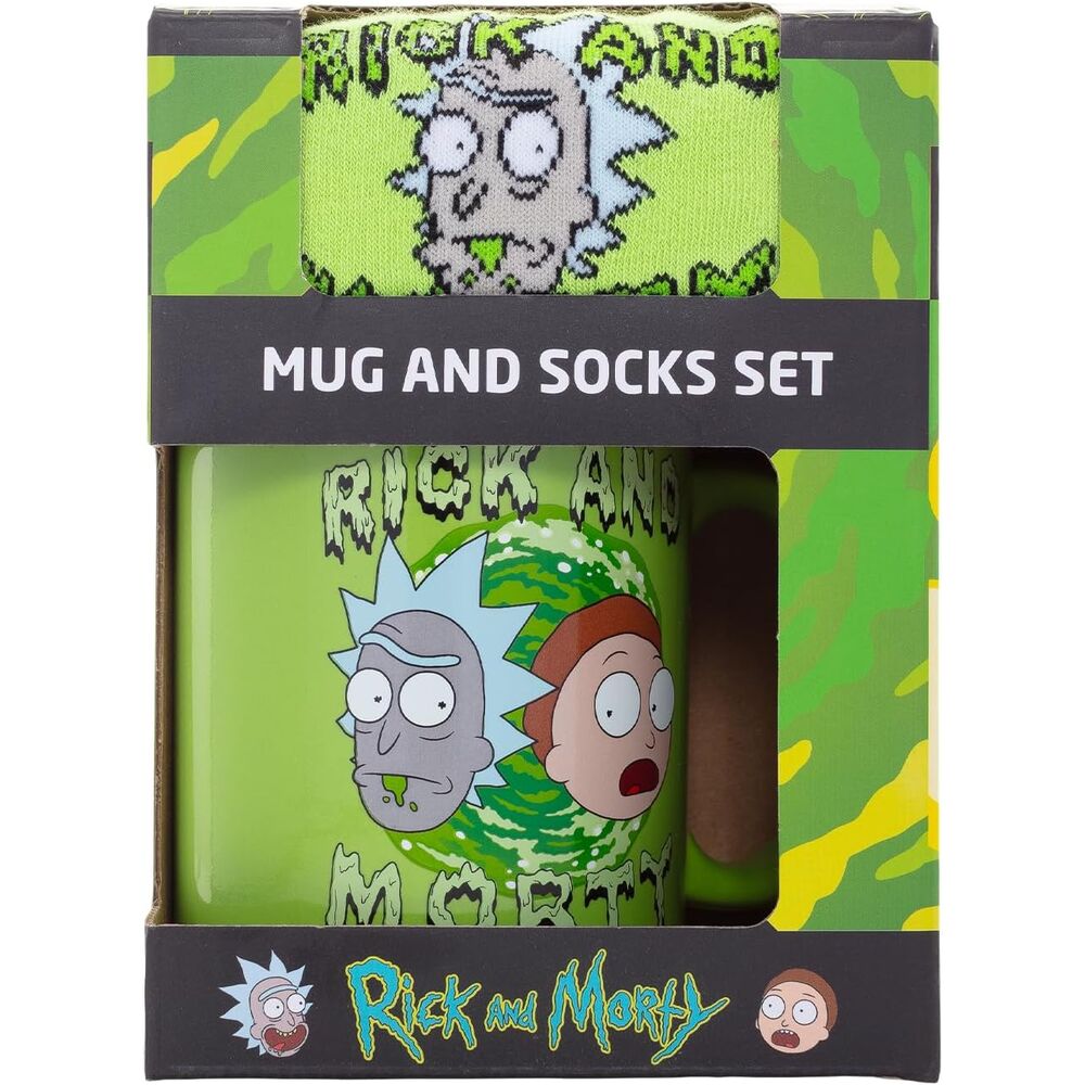 rick & morty mug and socks set