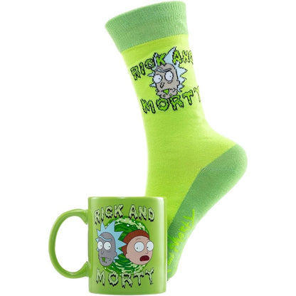 Juego de taza y calcetines de Rick y Morty