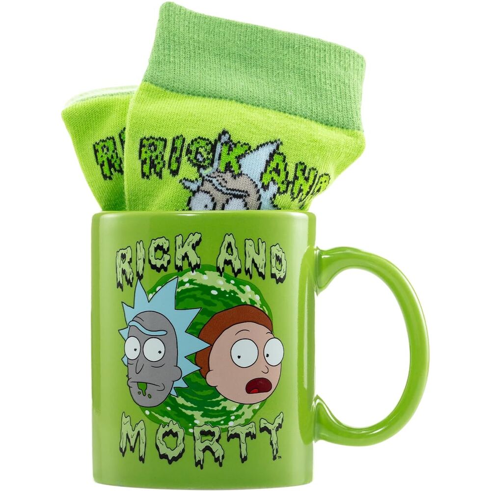 Juego de taza y calcetines de Rick y Morty