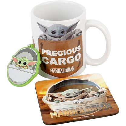 yoda the child mandalorian star wars mug  coaster  and keychain set