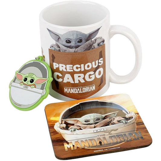 yoda the child mandalorian star wars mug  coaster  and keychain set