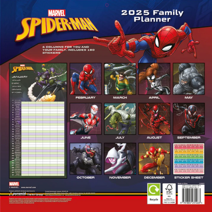 Spiderman Marvel Family Planner Calendar