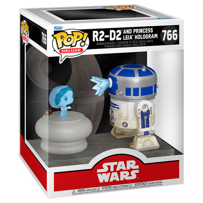 Deluxe Star Wars R2 D2 und Prinzessin Leia Hologramm POP Figur