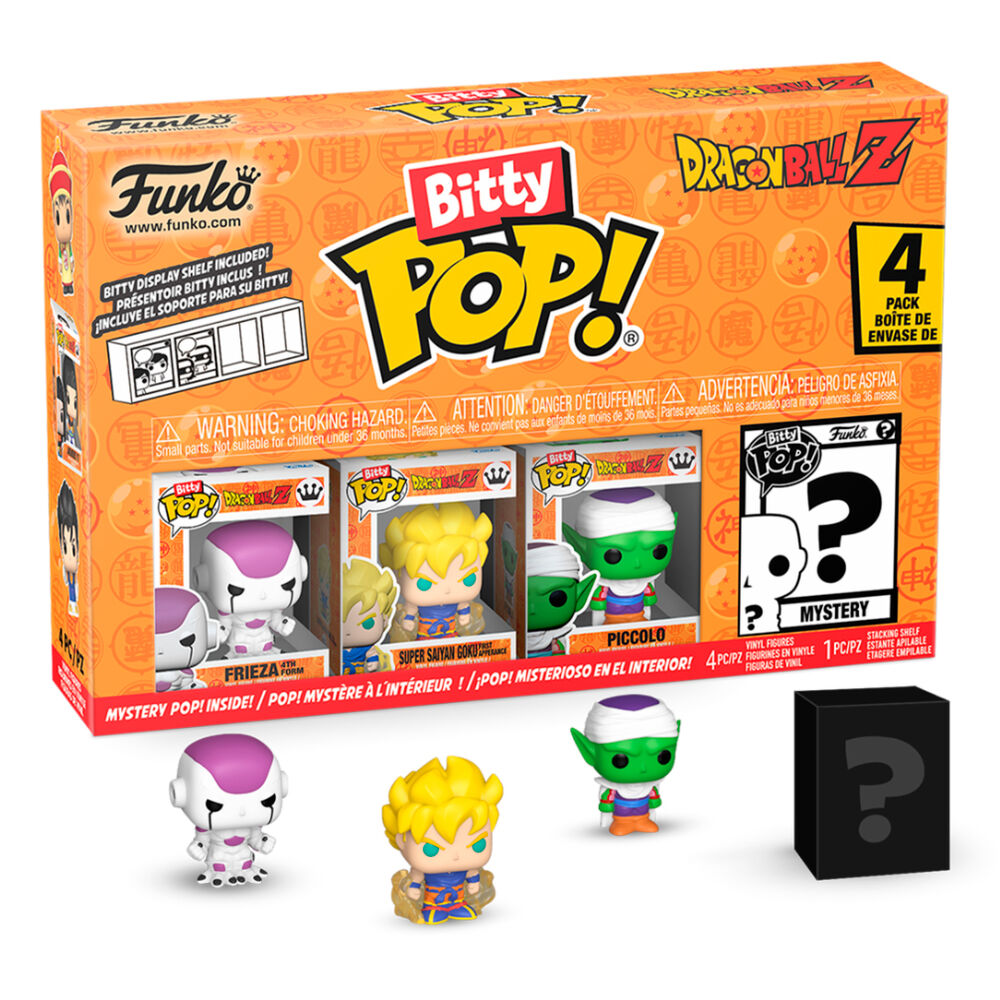 blister of 4 bitty pop dragon ball z kid buu figures