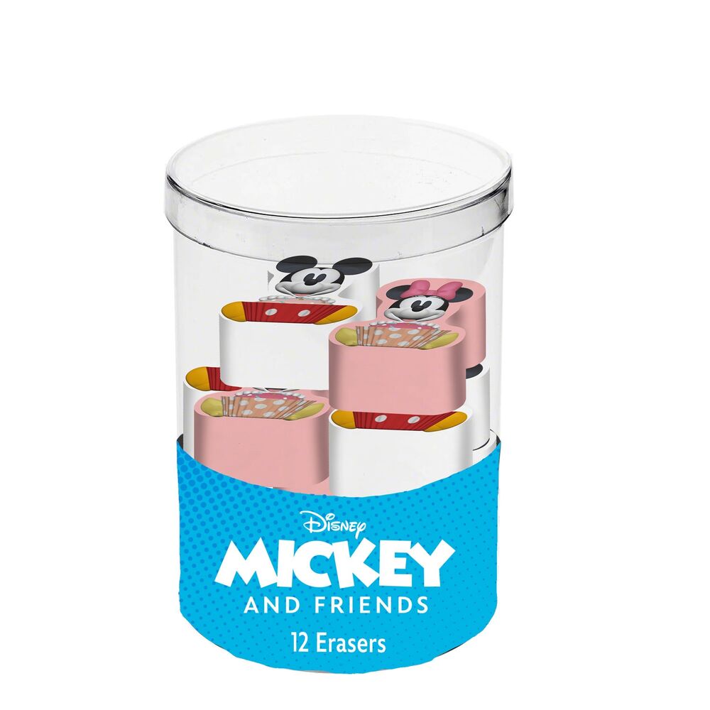 cube of 12 minnie disney erasers