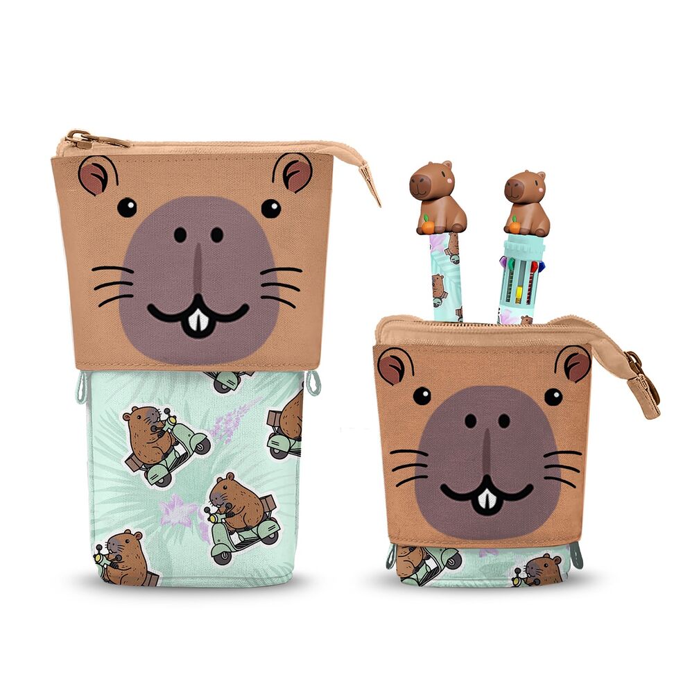 capybara pencil case  10 color pen  oh my pop  erasable pen