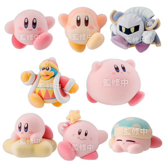assorted flocked kirby figures