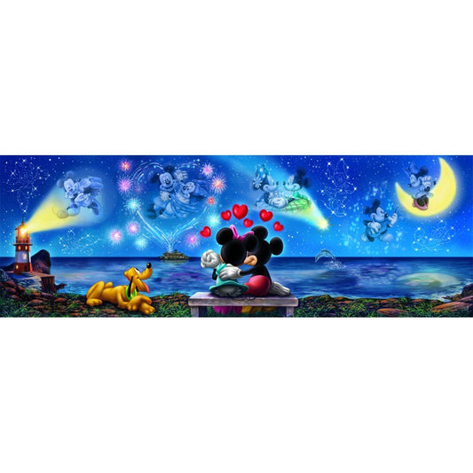Quebra cabeça Panorama Mickey e Minnie Disney 1000 peças