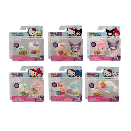 blister pack of 2 hello kitty figures  5cm  assorted